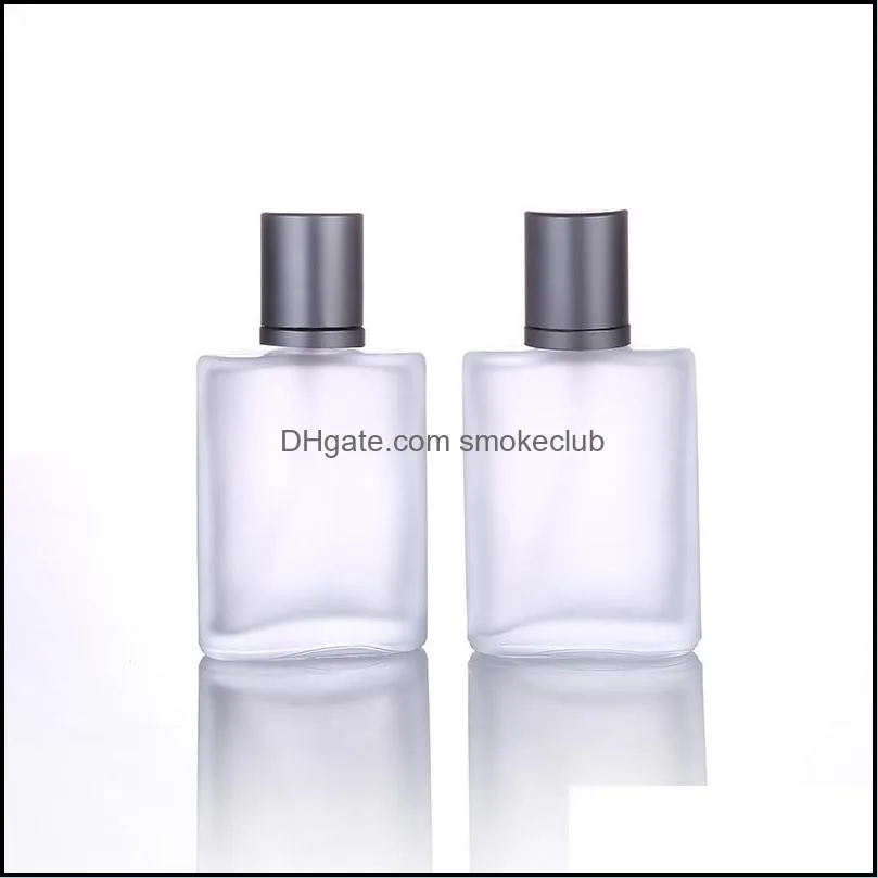 50ML Frosted Glass Perfume Bottle Portable Travel Aluminum Spray Bottles Refillable Spray Empty Bottle Customized V6