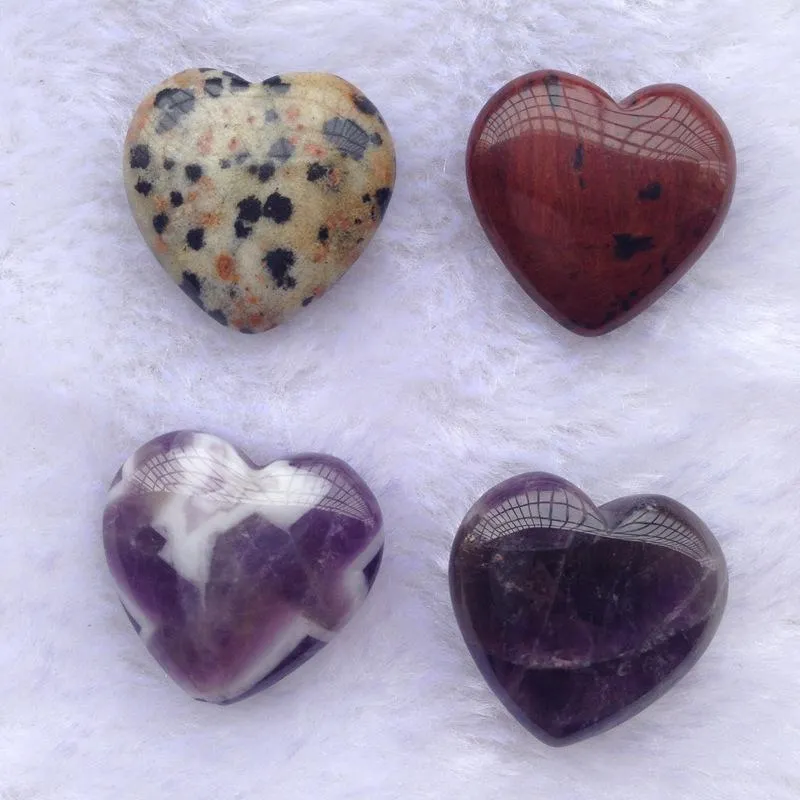 Love Heart Shaped Natural Stone Healing Crystals Stones Valentine Day Ornaments Multi Colour Jewelry Non Porous 1 7wt K2B