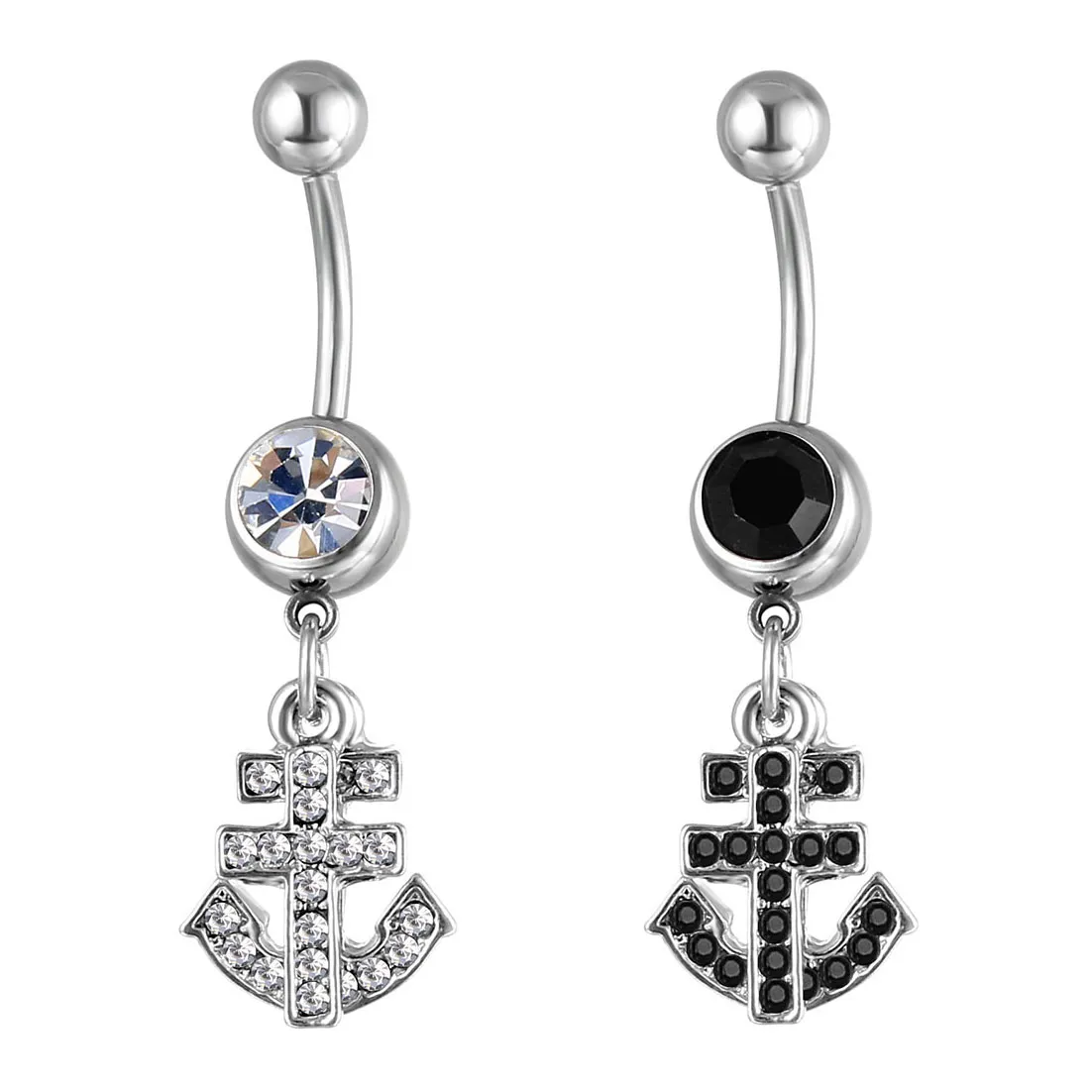 Cross And Anchor Belly Navel Belly Button Button Ring D0555 From Bodyjewelry007, 0.44