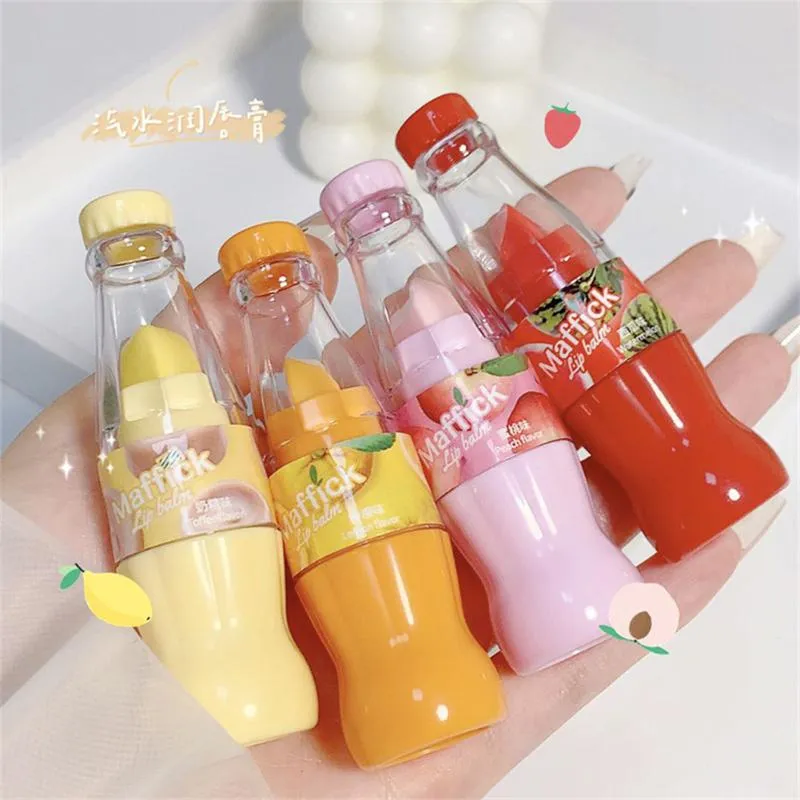Lip Gloss Soda Bottle Moisturizing Care Oil Fruit Lipstick Moisturize Base Cute Makeup Female Cosmetics 1PC