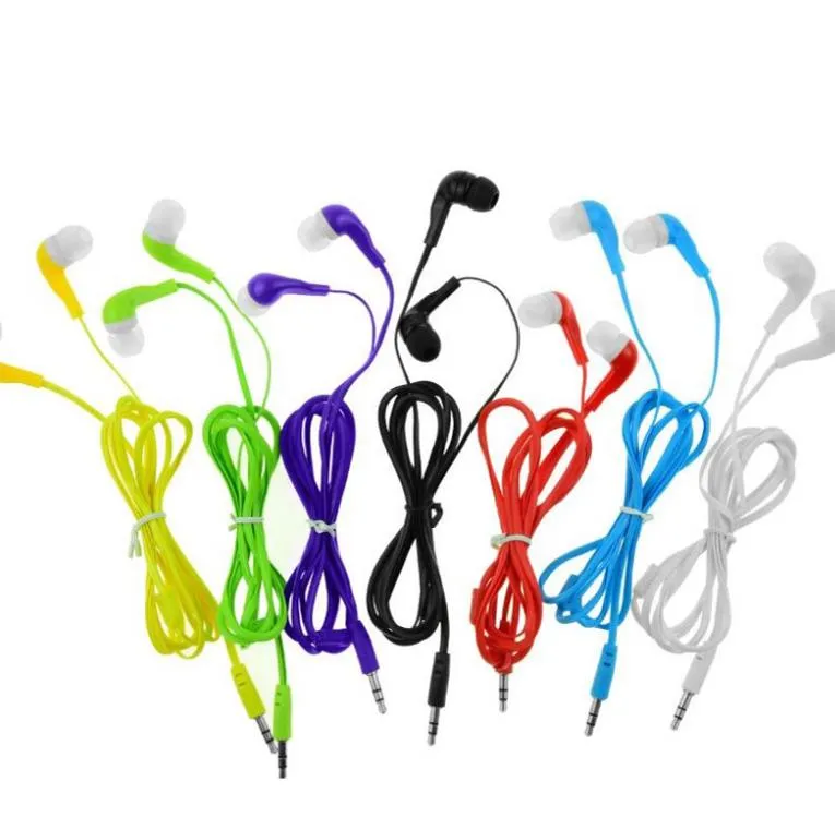 200pcs Bulk Earbuds Headphone Colorful Earphones Noodle Line Disposable Ear Buds Headphones for School Classroom Libraries Hospitals Theatre Museum