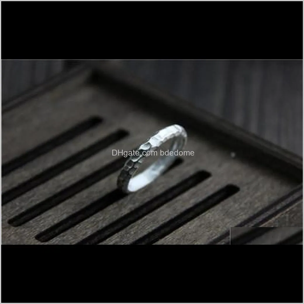 999 Pure Silver Vintage Handmade Ring Simple Female Opening Type Women Rings Bijouterie Fine