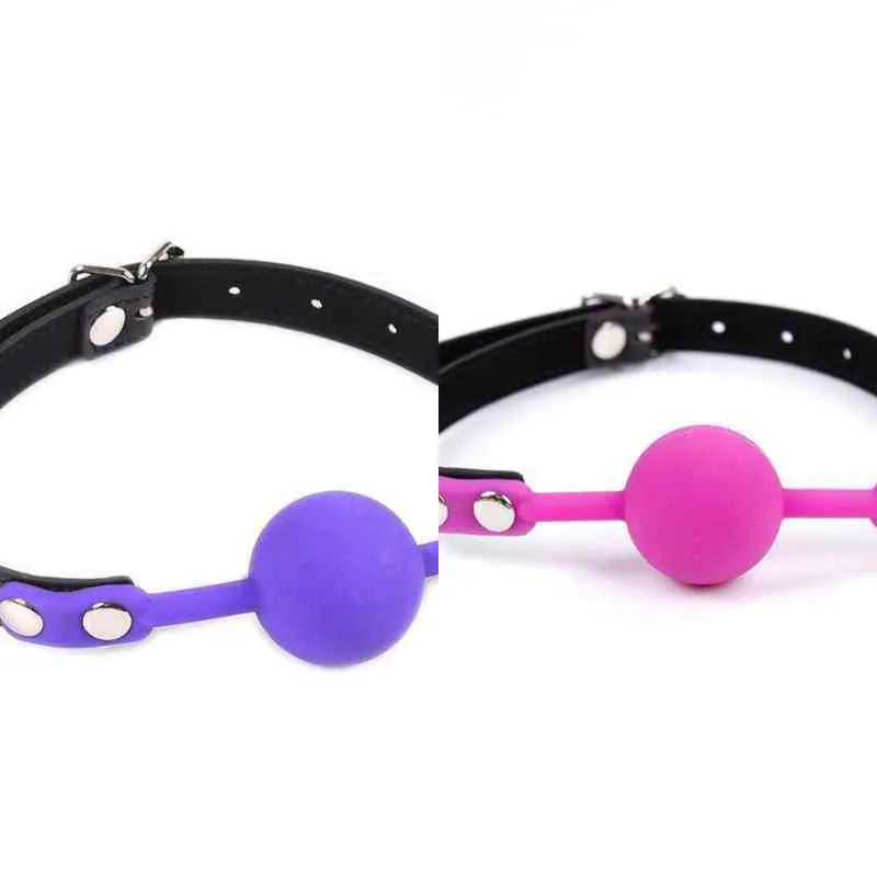 Nxy Sm Bondage Silicone Open Mouth Ball Gag Harmless Soft Stuffed Bdsm Sex Erotic Toys for Womens y Lingerie 1223