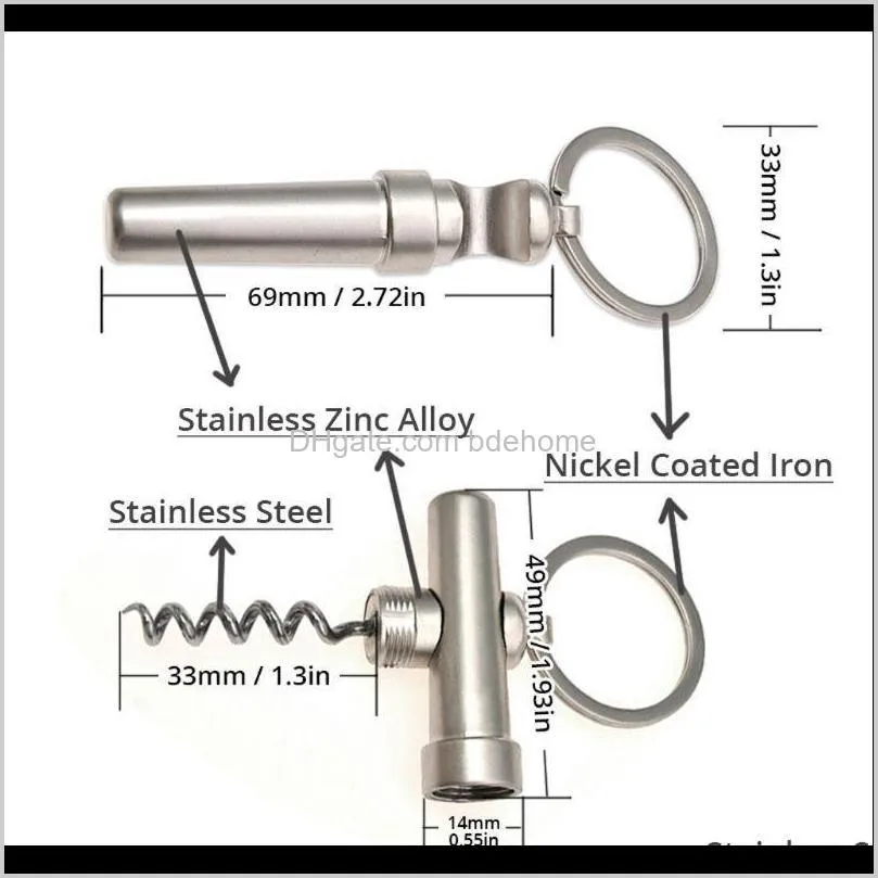 multifunctional zinc alloy 3 in 1 bottle opener keychain outdoor portable mini wine beer can opener keychain jewelry1