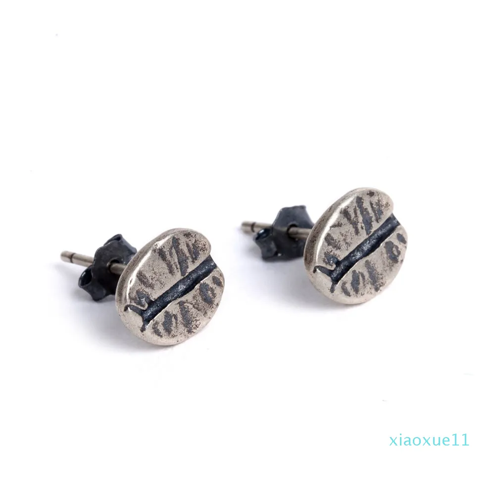 STERLING Silver Cafe Beans Gouure Boucles d'oreilles Femmes Punk Boucles d'oreilles Vintage Party Mariage En Argent Bijoux