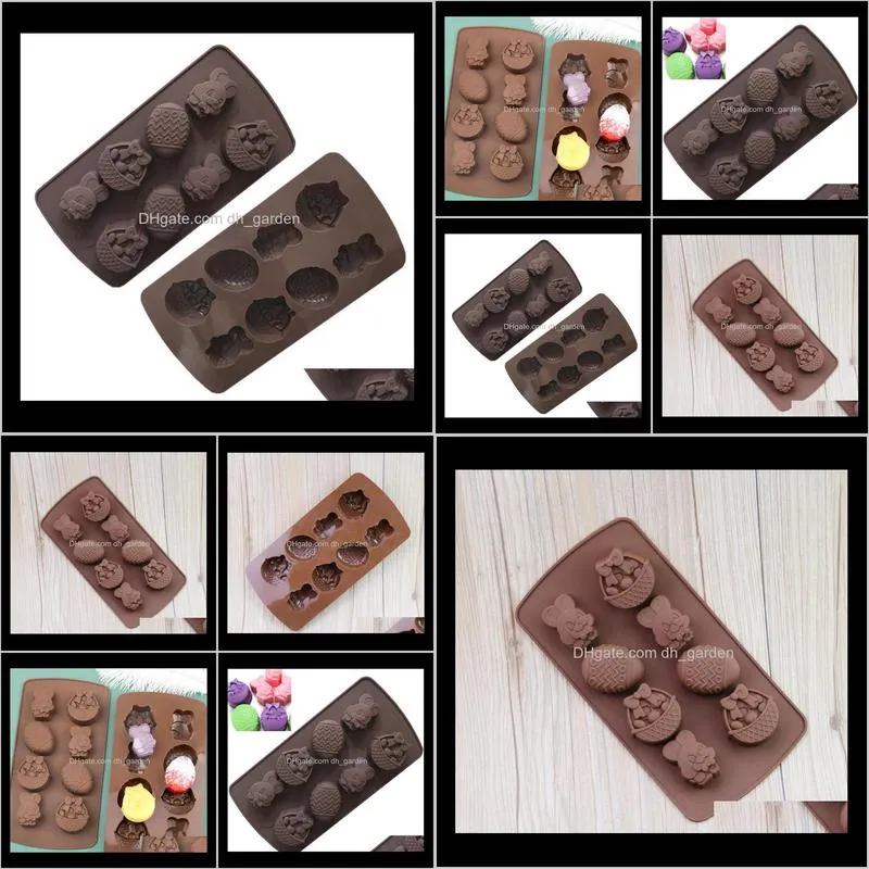 easter baking tools easter chocolate mold rabbit egg shapes fondant molds jelly and candy 3d diy sn2355