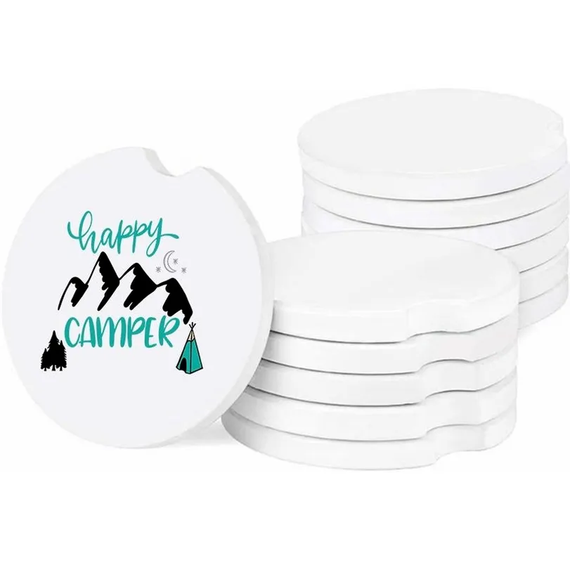 SUBLIMATION Porte-gobelets à la tasse à vierge Plaquettes de bassin de courant 6.5 * 6,5 cm Taboulettes absorbantes en néoprène pour voiture 4966