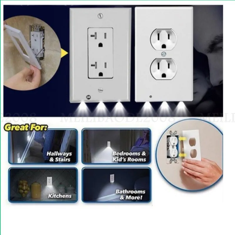 Plug Cover LED Veilleuse PIR Détecteur De Mouvement Lumière De Sécurité  Ange Prise Murale Couloir Chambre Salle De Bains Veilleuse Prise Électrique  Plaque Murale Avec LED Du 1,8 €