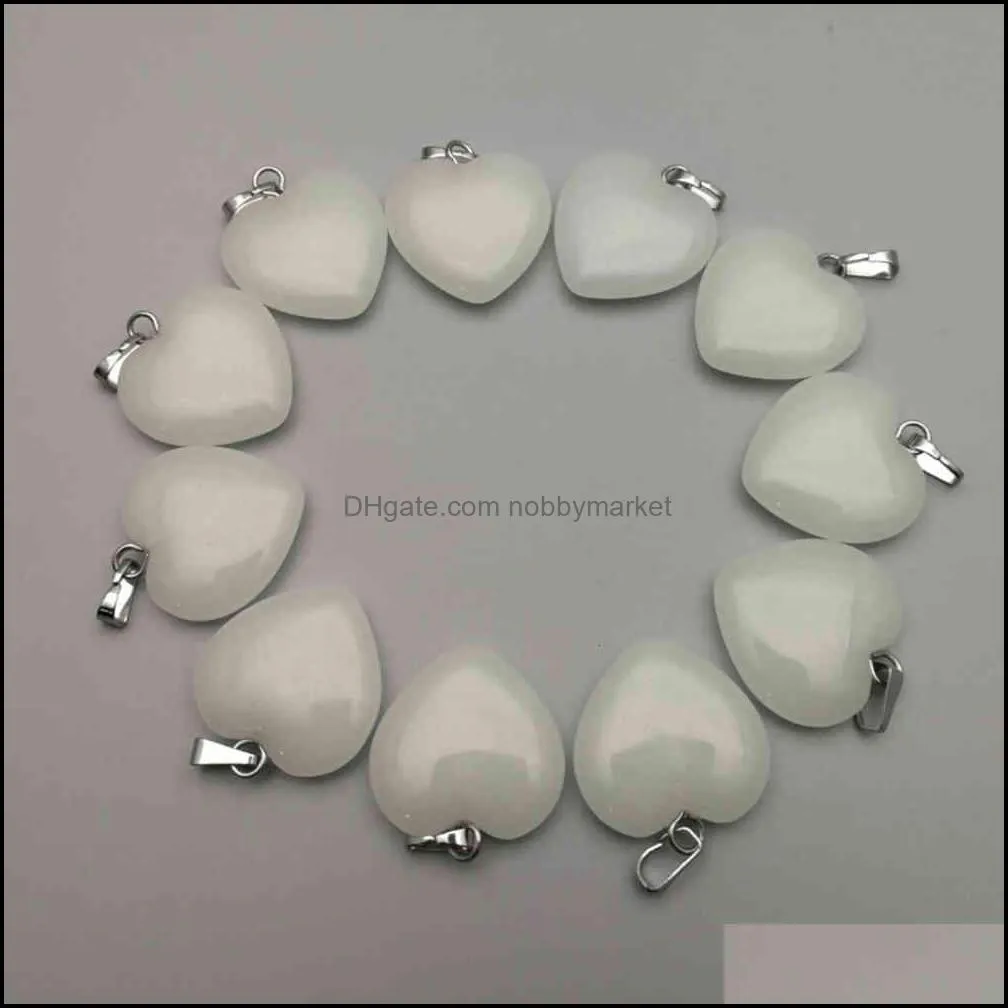 fashion 50pcs/lot charm Glow in the Dark Luminous heart stone Pendants & necklaces for Jewelry making Wholesale