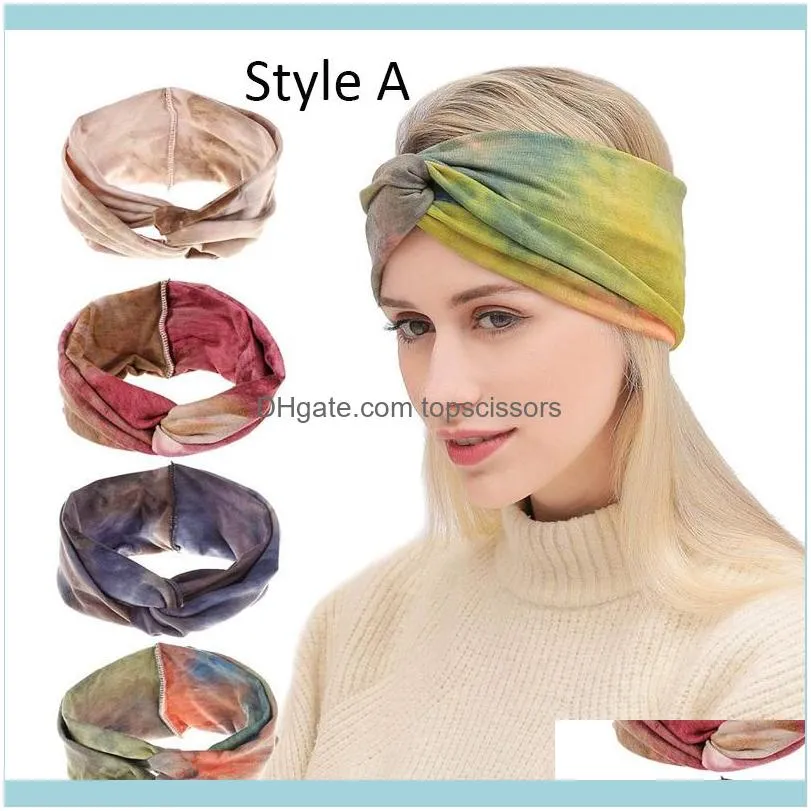 Women Soft Headbands Vintage Printed Ladies Cross Knot Elastic Hair Bands Turban Headwear Headwrap Scrunchie Accessories1