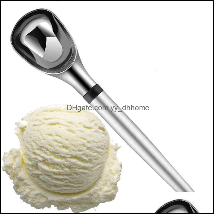 Ice Cream Scoops Stacks Tools Alloy Stainless Steel Digger Fruit Non-Stick Dessert Spoon Home Kitchen Accessories KDJK2104
