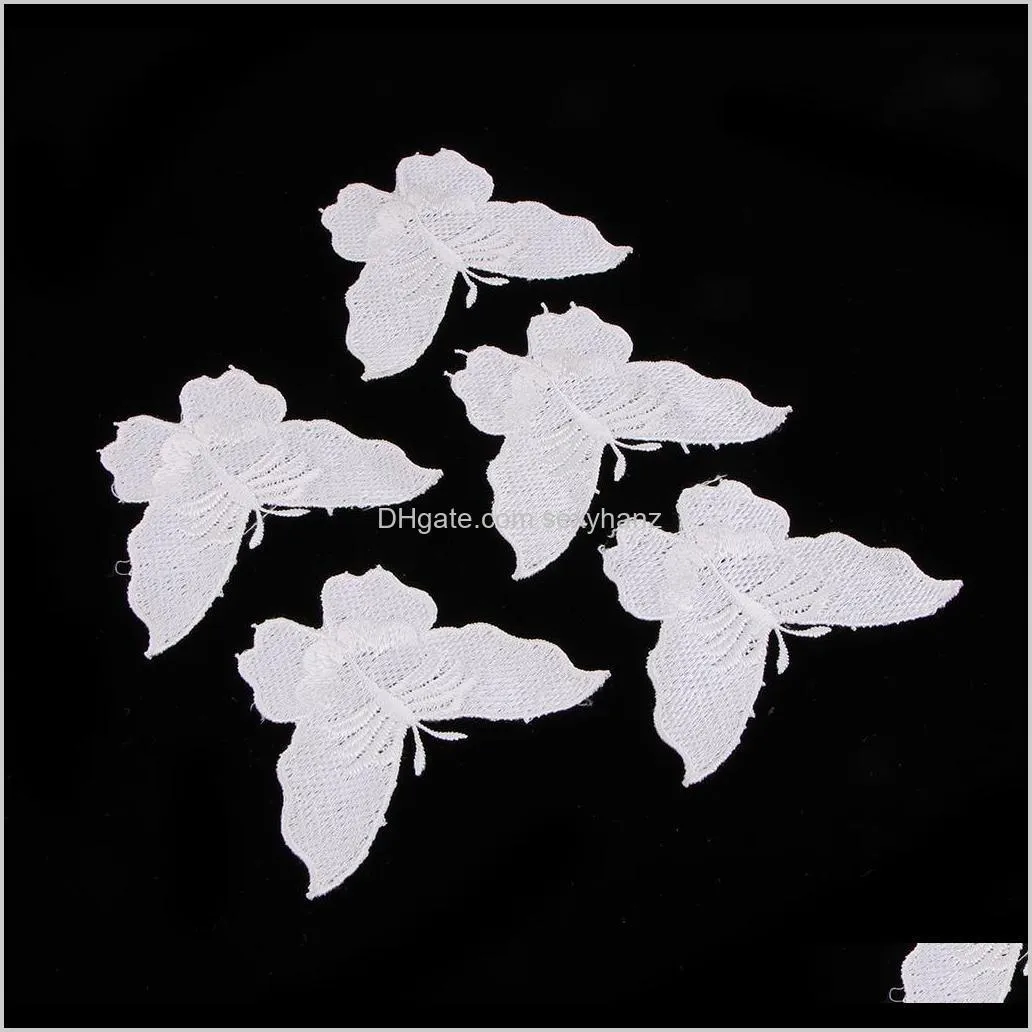 5pcs butterfly lace patch dress embossed embroidery appliques sewing craft
