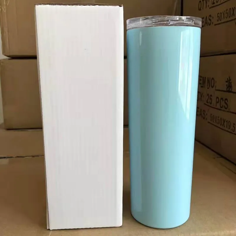 10 Colors 20oz 304 Stainless Steel Straight Insulated Water Bottle Car Mug Portable Straw Tumbler Cup