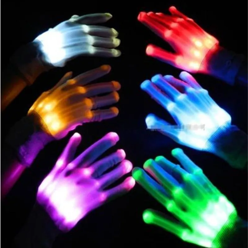 Ny Club Party Dance Halloween Blinkande LED Handskar Finger Up Glödhandskar Fancy Dress Light Show Christmas Festive Supplies