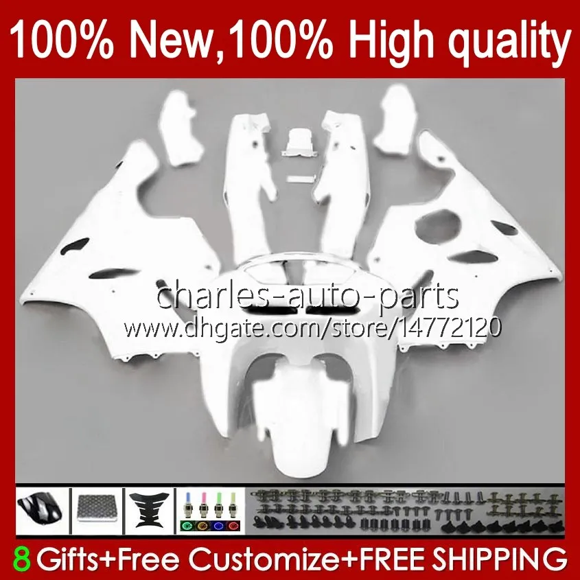 Fairings For KAWASAKI NINJA ZX 6R 636 600CC 600 CC ZX-636 ZX6R 94 95 96 97 Bodywork 50HC.23 ZX636 ZX-6R 94-97 ZX600C white glossy ZX600 ZX 6 R 1994 1995 1996 1997 Bodys kit