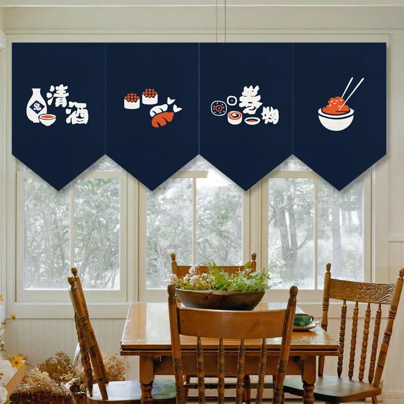 Vorhang-Vorhänge, japanische Küche, Sushi, Restaurant, Tür, Bar, Theke, Dekoration, Dreieck, halbkurz, Flaggenvorhang, individuell gestaltet