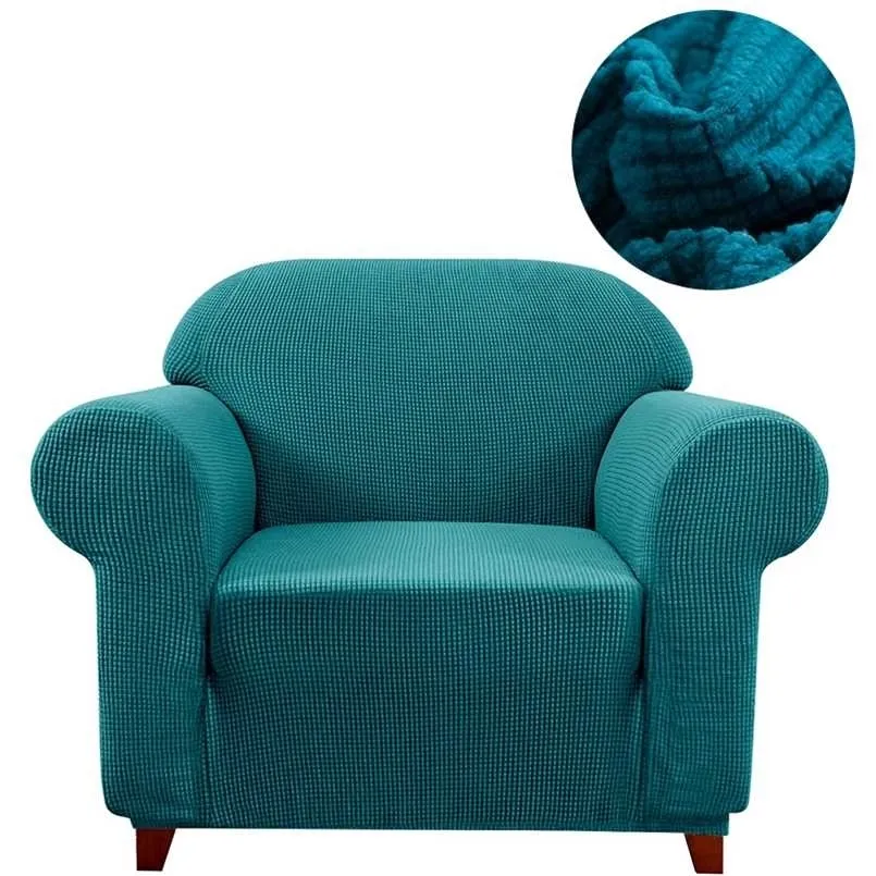 Fodera per divano in peluche spessa Fodera stampata solida per poltrona ad angolo Protezione per mobili per animali domestici 211116