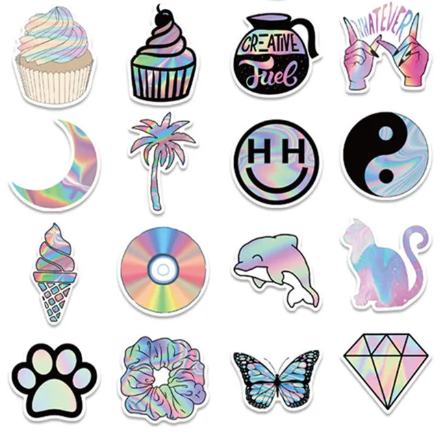 Skin Protectors Hologram Laser Sticker DIY Graffiti Suitcase Mobile