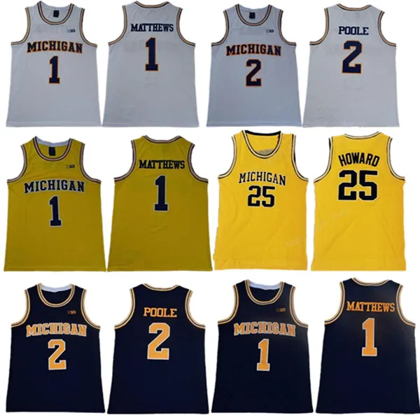 NCAA Michigan Basketball Wolverines 5 Jalen Rose Jerseys Chris Webber 4 Juwan Howard 25 1 Charles Matthews 2 Jorda Poole College Yellow Men Jersey