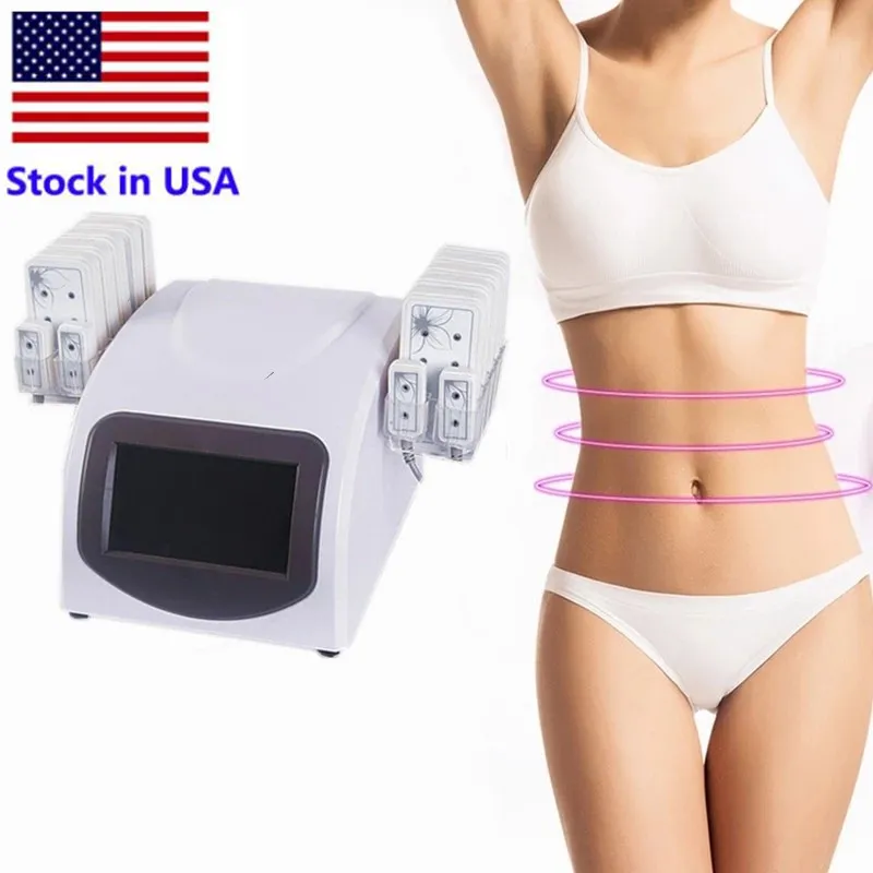 Voorraad in US Nieuwste Professionele Body Slimming Machine 14 Lipolaser Pads Liposuctie Vetverlies 650nm Diode Laser Massager Apparatuur