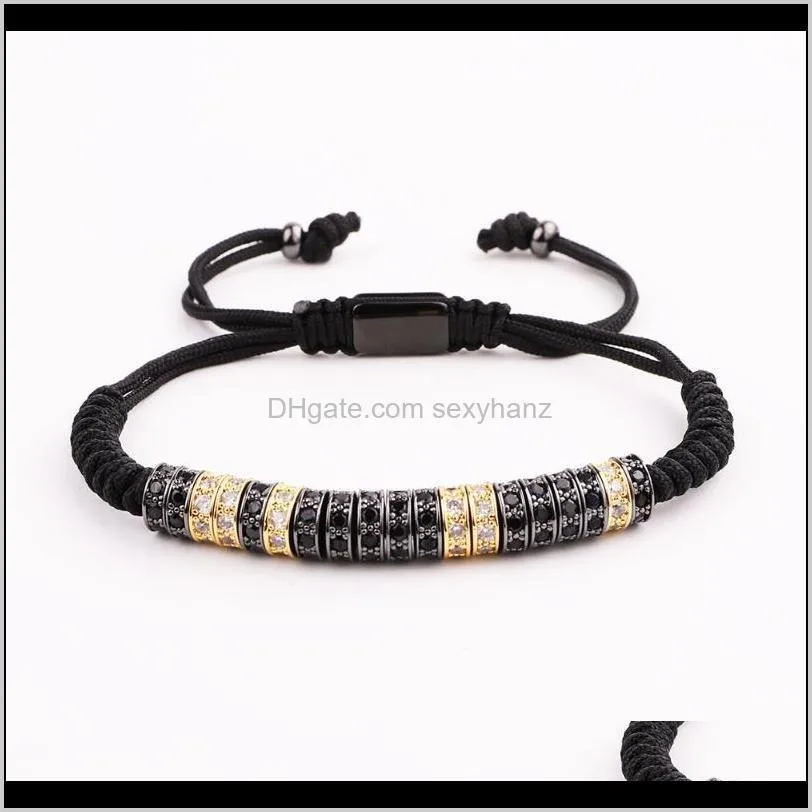 jaravvi micro cz pave spacers handmade woven macrame friendship luxury bracelet men women jewelry gift beaded, strands
