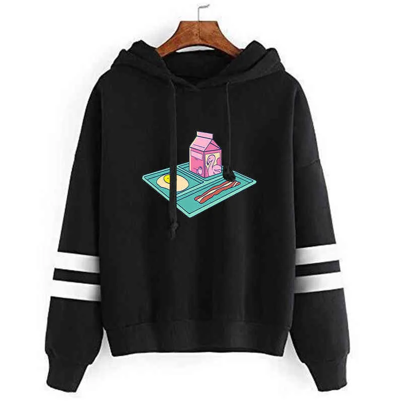 2021 flim flam flamingo merch الفراولة الحليب مربع هوديي بلوزات أنيقة الخريف الشتاء إلكتروني مقنع البلوفرات طباعة هوديي g1208