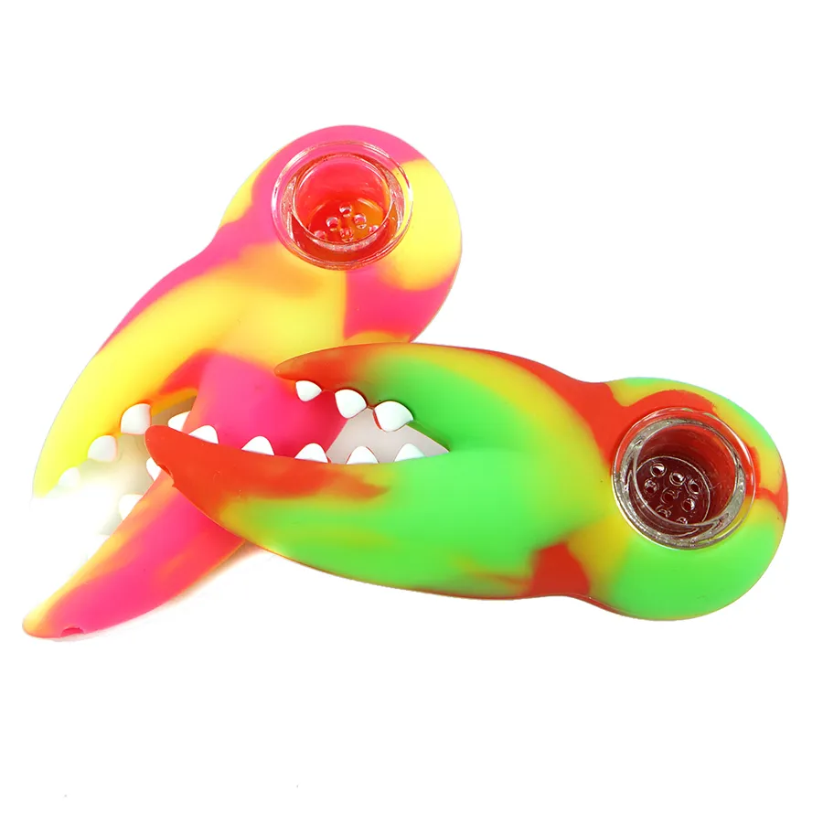 Pipa da fumo Crab Claw Spoon pipe per olio di tabacco bong mini pipe a mano con ciotola di vetro portatile infrangibile resistente al calore