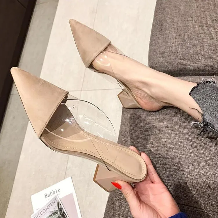 Slippers Outside Med Square Heel Closed Toe Slides Women Summer Mixed Colors Fashion Sweet Ladies Shoes From 23 98 DHgate