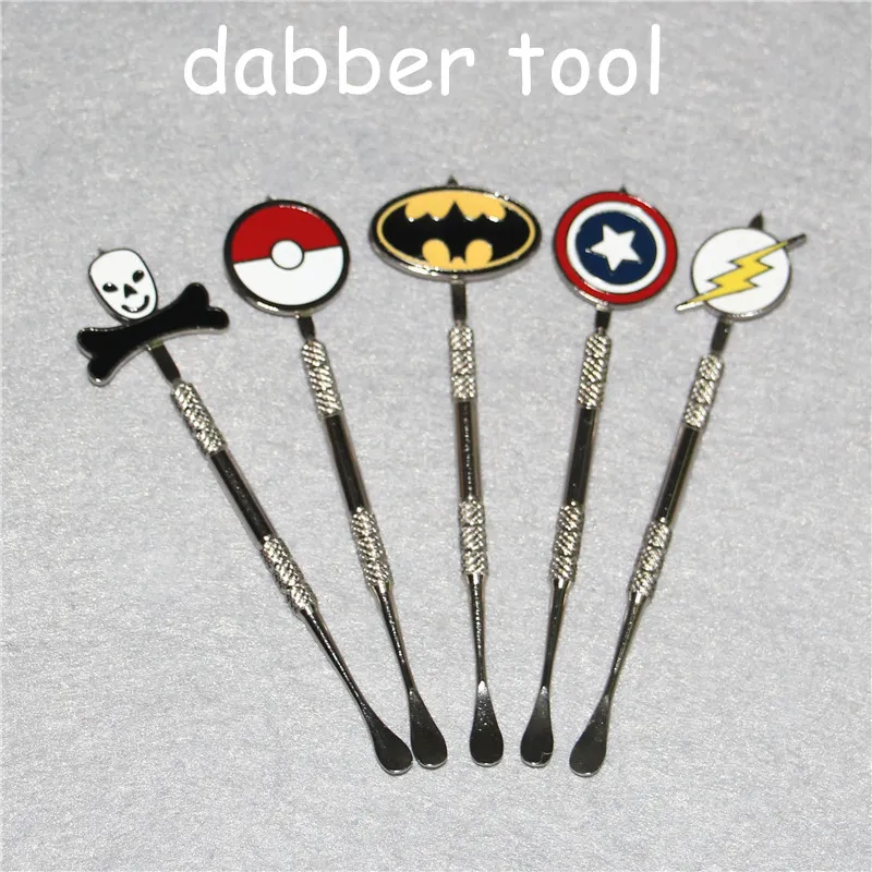 120 mm silberne Dabber-Werkzeuggläser aus Edelstahl zum Rauchen von Dab-Wachsbehältern, Dabber-Werkzeuge, Trockenkräuter-Verdampferstift, DHL