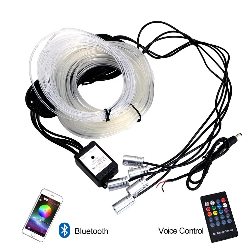 12V 6m Striscia LED RGB Luci interne per auto Lampada ambientale Porta Sedile Cluster Decorazione BT / RF Wireless Caravan Accessori per automobili