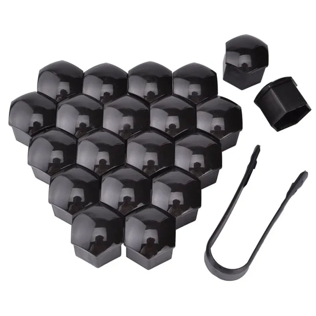 20 Cache-Écrous De Roue En Silicone Noir - Diamètre 19 Mm - Protection Anti-rouille Et Déco Pour Voiture