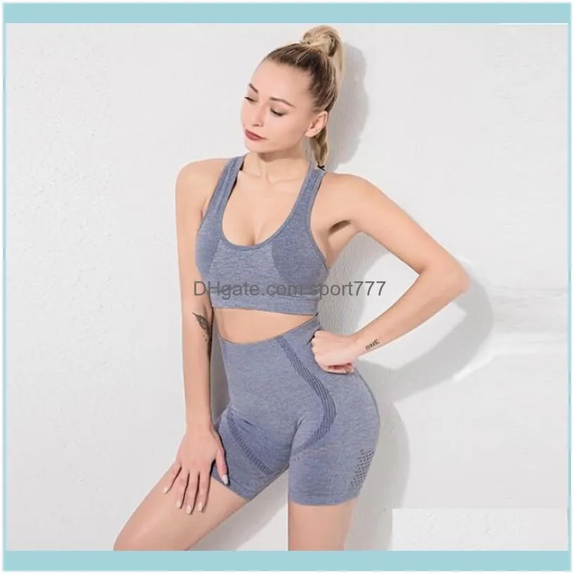 Seamless Active Wear Woman Tracksuits Yoga Fitness Suit Running Sports Bra+Yoga Shorts Female 2Pices Women Sportswear Gym Set1