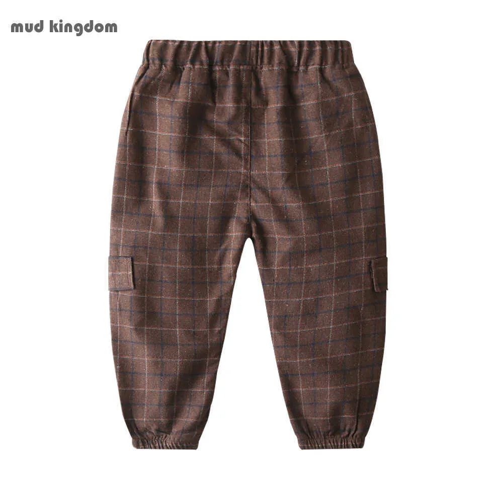 Mudkingdom Boys Trousers Kids Spring Autumn Casual Plaid Baby Pants Soft Clothes Outwear 210615