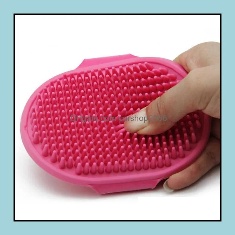 Dog Bath Brush Comb Silicone Pet SPA Shampoo Massage Brush Shower Hair Removal Comb For Pet Cleaning Grooming Tool GWE10363