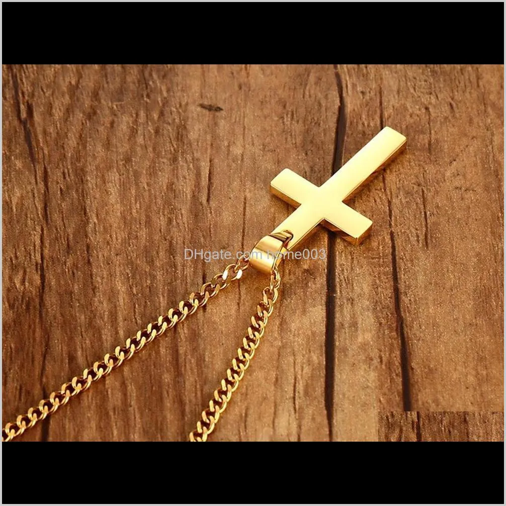 mens cross pendant necklaces stainless steel link chain necklace statement charm popular jewelry gifts fashion accessories