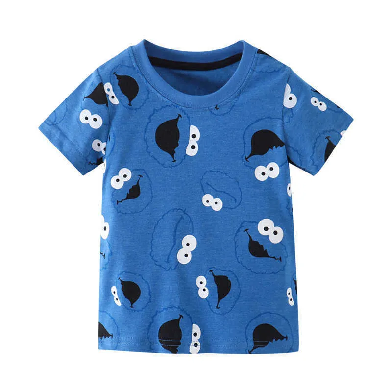 Springen Meter Ankunft 2-7T Jungen Mädchen T-shirts Für Sommer Baby Cartoon Kleidung Mode Baumwolle Kinder T-shirts Tops kleinkind Tuch 210529