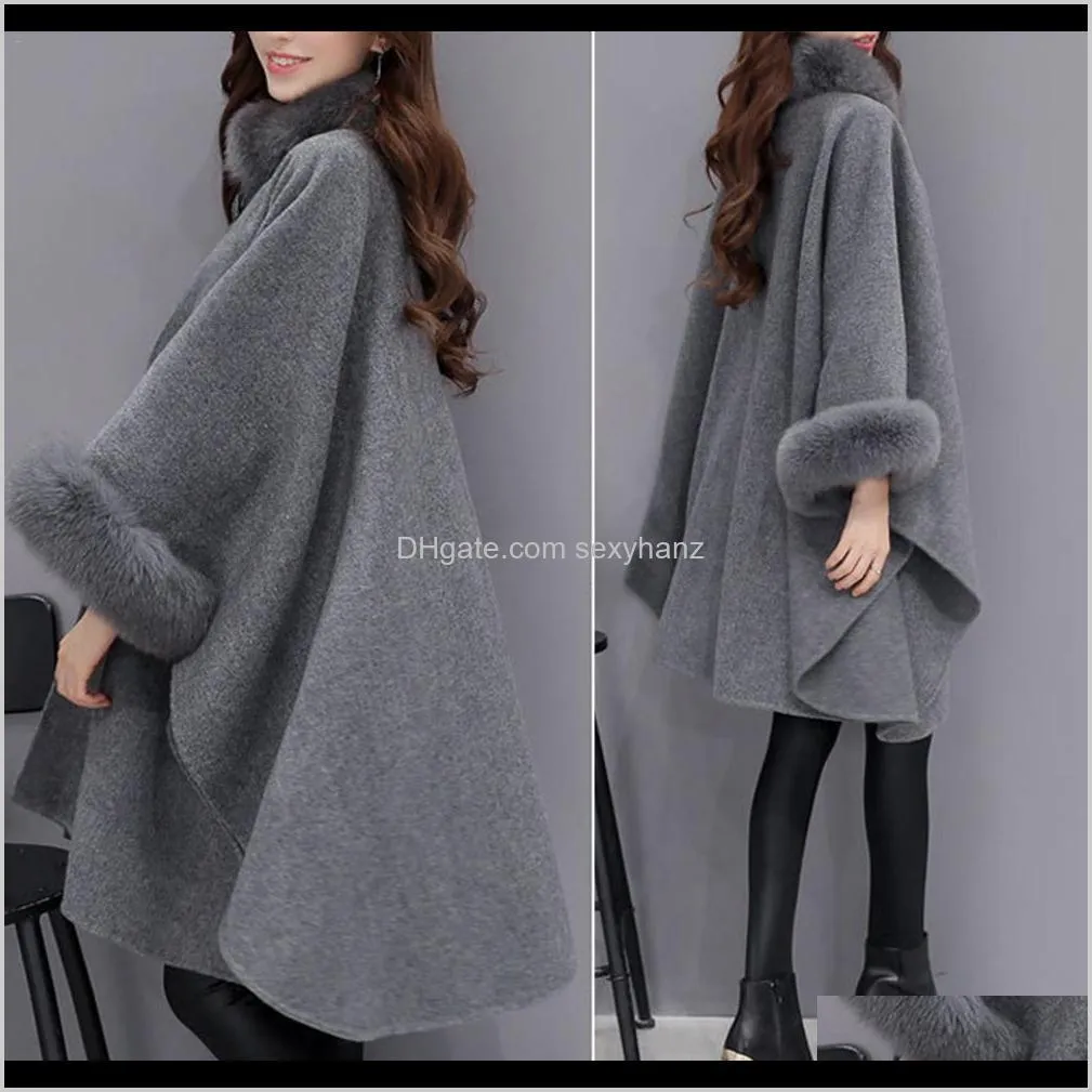 xxl plus size long winter coat women cotton overcoat camel poncho knitwear shawl cape feminino warm outerwear poncho femme