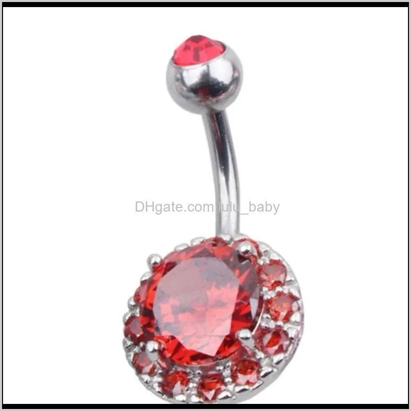 new round ball belly bars belly button rings belly piercing crystal flower body jewelry navel piercing rings shape pendant set