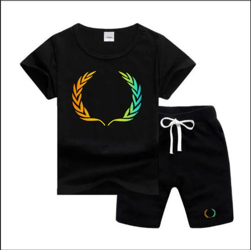 En stock 2-7 ans Designer enfants T-Shirt pantalon ensemble enfants 2 pièces coton vêtements bébé garçons fille mode vêtements G0369