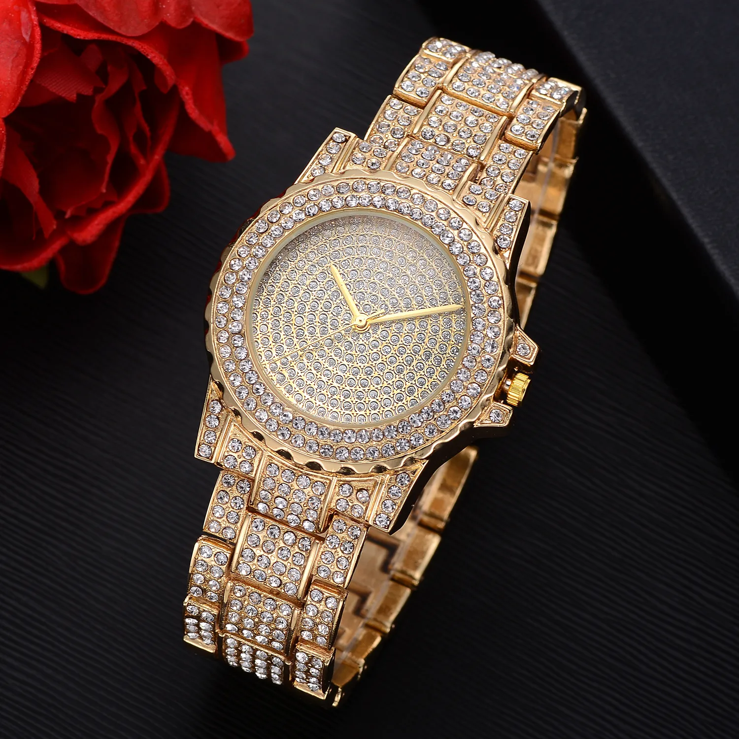 Top Mens Watches Out Out Kwarc Ruch All Diamond Watch Casual Dress Sukiety Wristwatch Waterproof Waterproof Clock for Lover Anal257Q