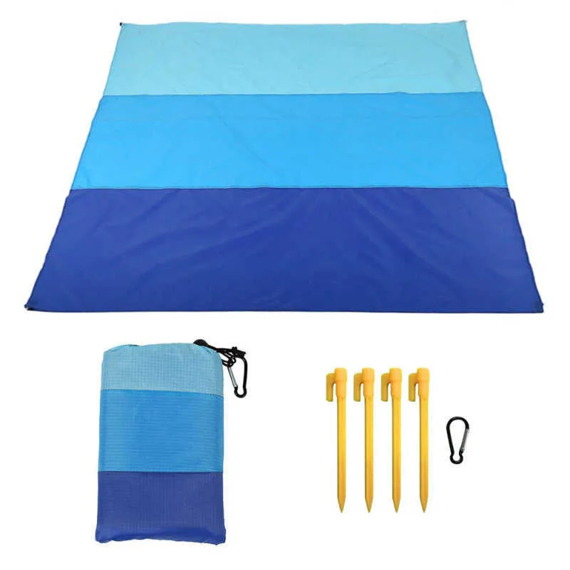 Outdoor Waterproof Magic Beach Mat Travel Magic Sand Mat Beach Towel Picnic Camping Mattress Folding Blanket Sandless Beach Mat Y0706