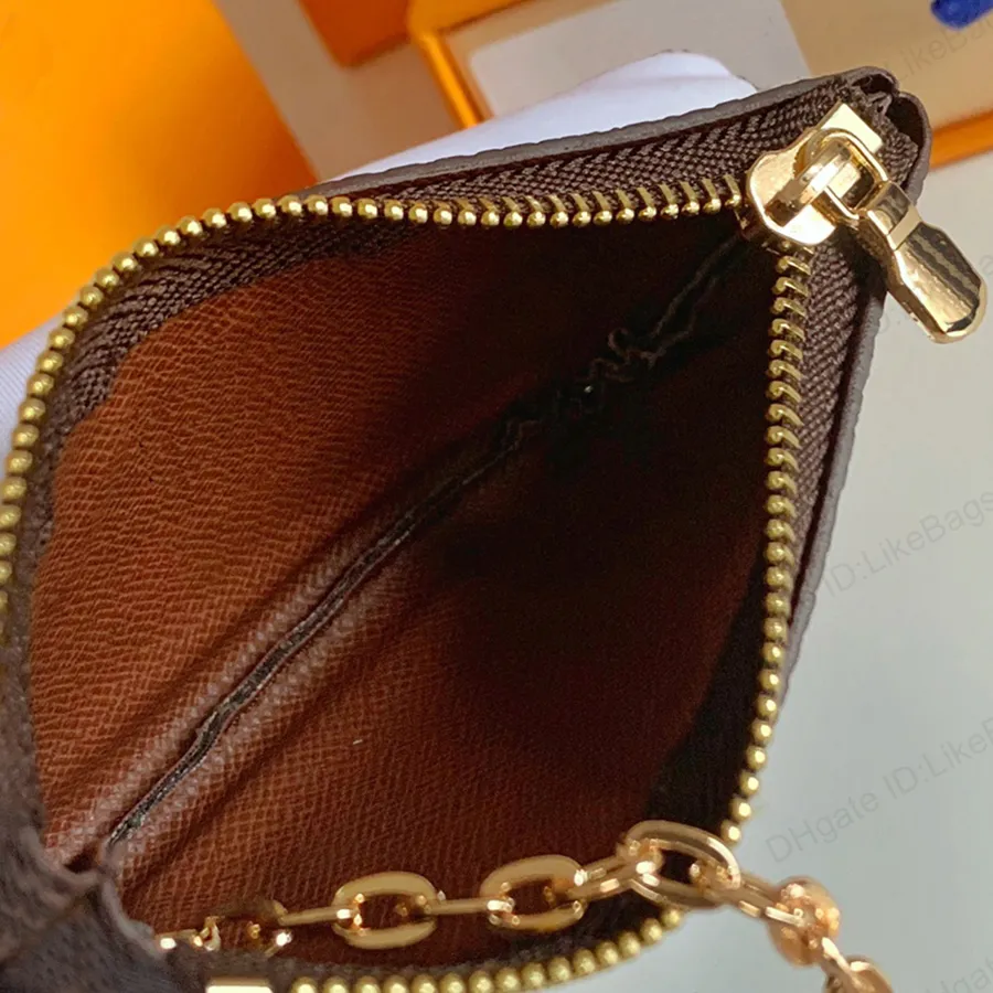 Portefeuilles clés Pochette Designers de luxe Femmes Hommes Clés Bague Porte-carte de crédit Porte-monnaie avec boîte en cuir véritable Mode Damier Canv2330