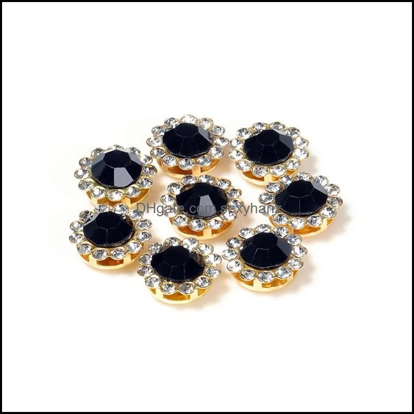 50pcs 10/12mm Rhinestone Bezel Patch Cabochon for Bows Diy Needlewrok Sew on Glass Crystal Beads Hair Accessories Jewelry Making 1514