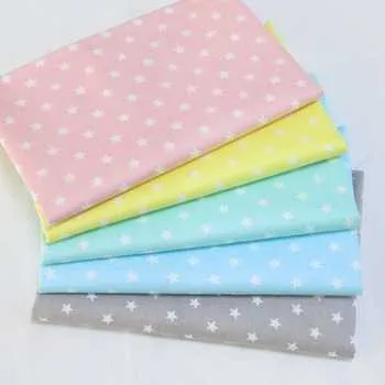 50x160cm 100% Cotton Fabric Pink/Yellow/Blue/Grey Star Print Fabric for Sewing Patchwork Cotton Baby Doll