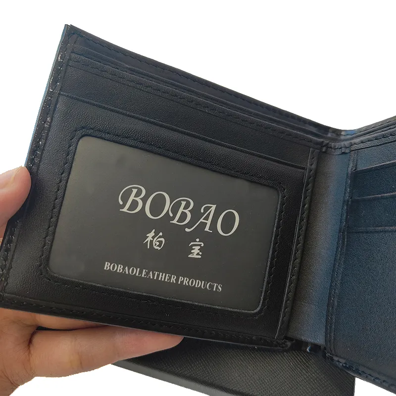 Slim Wallets for Men Genuine Leather Black Color Front Pocket Bifold Wallet cash pockets ID holder Fashion Man Credit Card Bag