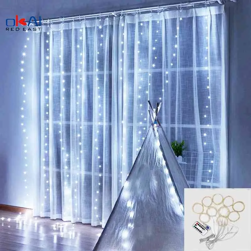 cheap classic 3M Lamp Outdoor Fairy LED String Lights Christmas Decoration lighting with Remote Wedding Garland Curtain light