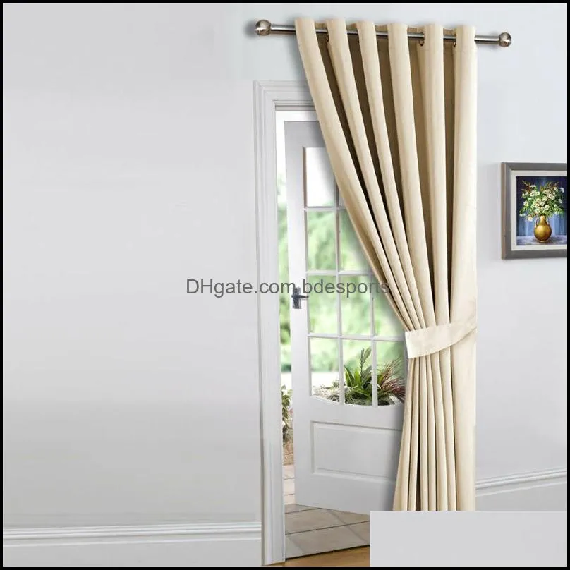 Modern Insulated Thick Thermal Precision Warmth Blackout Door Curtains Pair Eyelet Ring Top Curtain for Living Room 280 GSM1