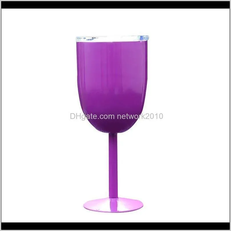 Glasögon Drinkware Kitchen, Dining Bar Home Garden Drop Delivery 2021 10oz 300 ml Vakuum Rostfritt stål Vin Creative Modern Winecup Hållbar