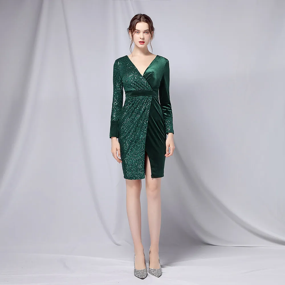 green ruby dress Asha Gored Short Dress main image 0
