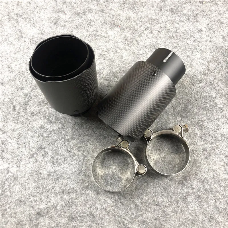 유니버설 Akrapovic 배기 머플러 팁 자동 탄소 자동차 커버 스타일 (1pcs) 용 검은 스테인레스 스틸